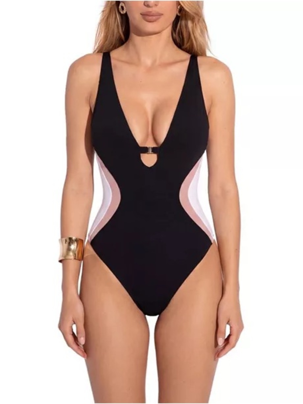 TA3 Plungey Triangle One Piece Bathing Suit Swim Shaping Lifting Shapewear
